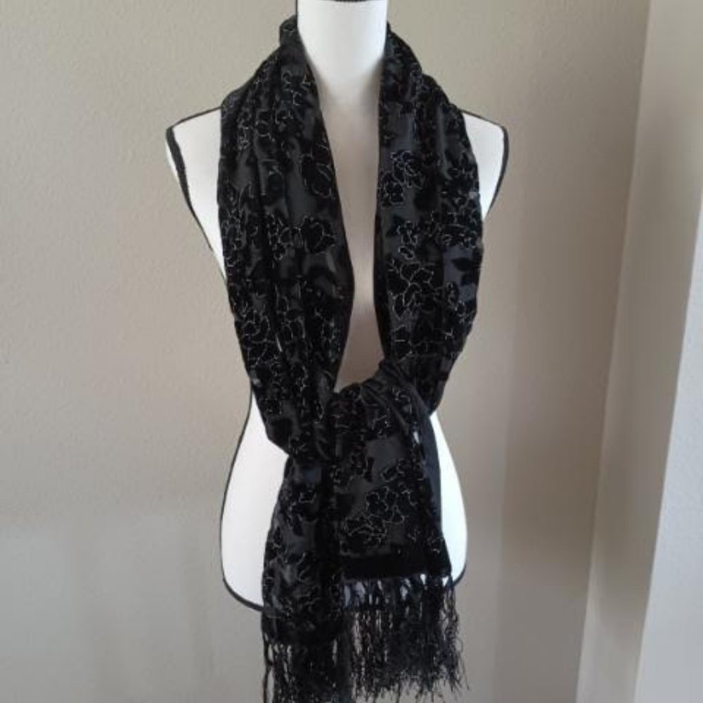 Black & Silver Scarf - NWOT